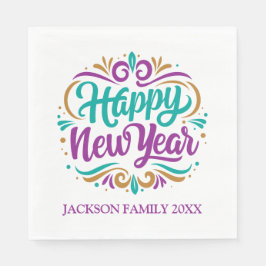 新年おめでとうパーソナライズされた スタンダードランチョンナプキン