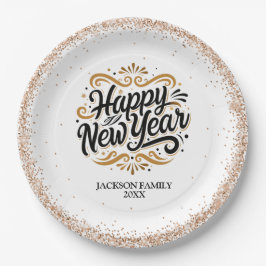 新年おめでとうパーソナライズされた ペーパープレート