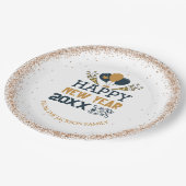 新年おめでとうパーソナライズされた ペーパープレート (アングル)