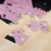 新年おめでとうパーティー – 変装した猫 ジグソーパズル (側面)