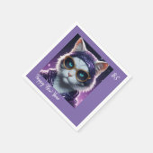 新年おめでとうパーティー – 変装した猫 スタンダードカクテルナプキン (角)