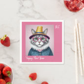 新年おめでとうパーティー – 変装した猫 スタンダードカクテルナプキン (インサイチュ)