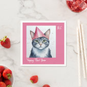 新年おめでとうパーティー – 変装した猫 スタンダードカクテルナプキン (インサイチュ)