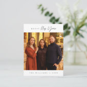 新年おめでとうモダン家族の写真 ポストカード (スタンド正面)