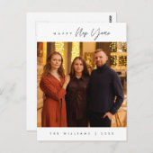 新年おめでとうモダン家族の写真 ポストカード (正面/裏面)