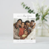 新年おめでとうモダン家族の写真Postc ポストカード (スタンド正面)