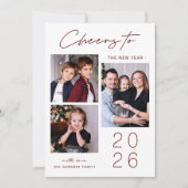 新年おめでとう応援モダン3 Photo Collage シーズンカード (正面)