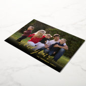 新年おめでとう書道1写真金ゴールド 箔シーズンカード (回転した状態)