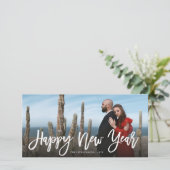 新年おめでとう筆の台本書道写真 シーズンカード (スタンド正面)