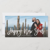 新年おめでとう筆の台本書道写真 シーズンカード (正面)