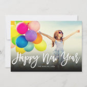 新年おめでとう筆の台本書道写真 シーズンカード (正面)