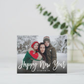 新年おめでとう筆の台本書道写真 シーズンポストカード (スタンド正面)