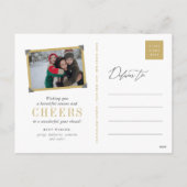 新年おめでとう筆の台本書道写真 シーズンポストカード (裏面)