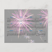 新年おめでとう花火紫色のカレンダーはがき シーズンポストカード (裏面)