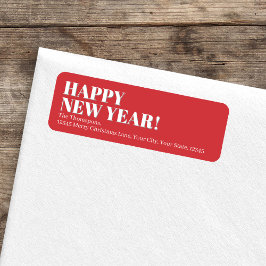 新年おめでとう赤と白 ラベル