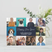 新年おめでとう10枚の写真ブルー シーズンカード (スタンド正面)