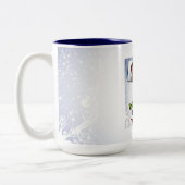 新年おめでとう2枚の写真を追加するマグカップ ツートーンマグカップ (左)