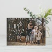 新年おめでとう2枚の写真シンプルエレガント シーズンカード (スタンド正面)