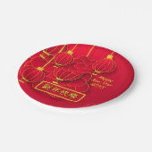 新年おめでとう20中国のxx赤金ゴールド7"追加 ペーパープレート (アングル)