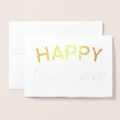 新年おめでとう – お子様の写真 箔カード (封筒付き正面)