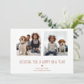 新年おめでとう | かわいいバラ金ゴールド2枚 シーズンカード (スタンド正面)