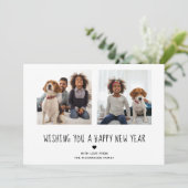 新年おめでとう |かわいい白黒2枚の写真 シーズンカード (スタンド正面)