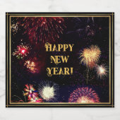 新年おめでとう（カスタマイズ可能） スパークリングワインラベル (シングルラベル)