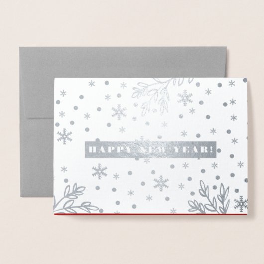 新年おめでとう。カスタムフォトラグジュアリ 箔カード (封筒付き正面)