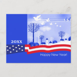 新年おめでとう。カスタム年 |愛国心 ポストカード