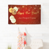 新年おめでとう，クリスマスボール，赤 横断幕 (インサイチュ)