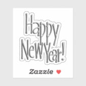 新年おめでとう　シルバー シール (シート)