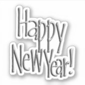 新年おめでとう　シルバー シール (正面)