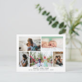 新年おめでとう | シンプルエレガント家族の写真 ポストカード (スタンド正面)