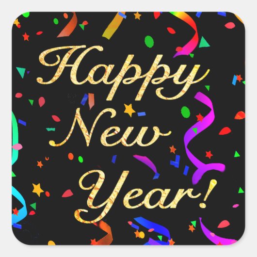 「新年おめでとう！」スタンプ スクエアシール (正面)