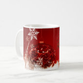 新年おめでとう、スノーフレーク コーヒーマグカップ (正面左)