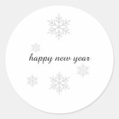 新年おめでとう スノーフレーク 丸シール ラウンドシール (正面)