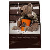 新年おめでとう。テディベア. ミディアムペーパーバッグ (正面)