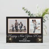 新年おめでとう |フォトオシンプルーバーレイホリデーカード シーズンカード (スタンド正面)