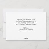 新年おめでとう。ブラック ミニマル タイポグラフィーの写真 シーズンカード (裏面)