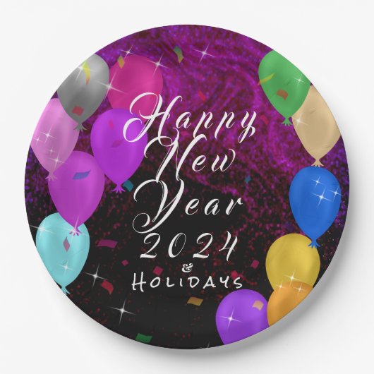 新年おめでとう ペーパープレート (正面)