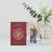 新年おめでとう |ホグワーツ™クレスト家族写真 シーズンポストカード (スタンド正面)