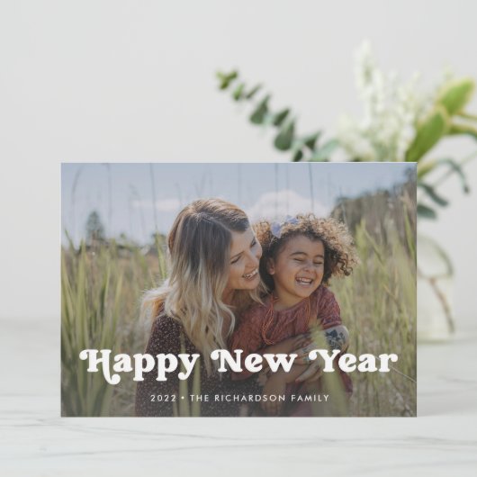 新年おめでとう |ボホシンプルフォトオーバーレイ シーズンカード (スタンド正面)