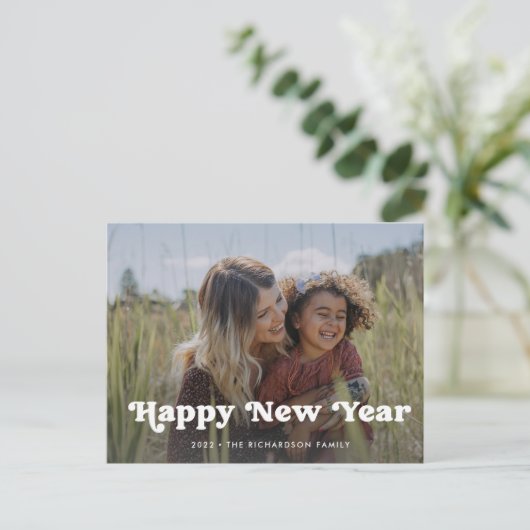 新年おめでとう |ボホシンプルフォトオーバーレイ シーズンポストカード (スタンド正面)