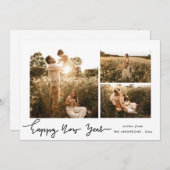 新年おめでとう | ミニマルなスクリプト数々の写真 シーズンカード (正面/裏面)