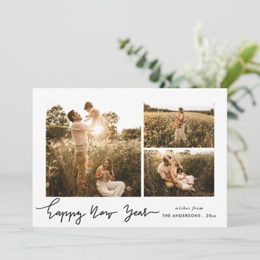 新年おめでとう | ミニマルなスクリプト数々の写真 シーズンカード (スタンド正面)