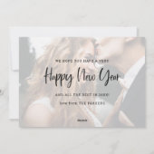 新年おめでとう |モダンタイポグラフィと2枚の写真 シーズンカード (裏面)