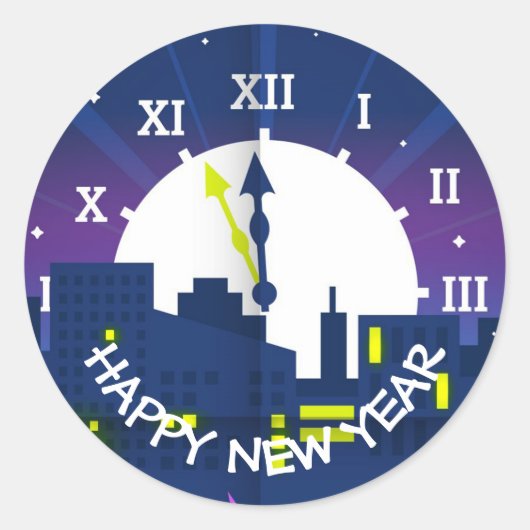 新年おめでとう ラウンドシール (正面)