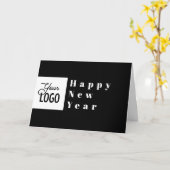 新年おめでとう |ロゴシンプルテンプレートの追加 カード (黄色い花)