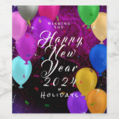 新年おめでとう ワインラベル (シングルラベル)