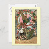 「新年おめでとう」ヴィンテージ シーズンポストカード (正面/裏面)